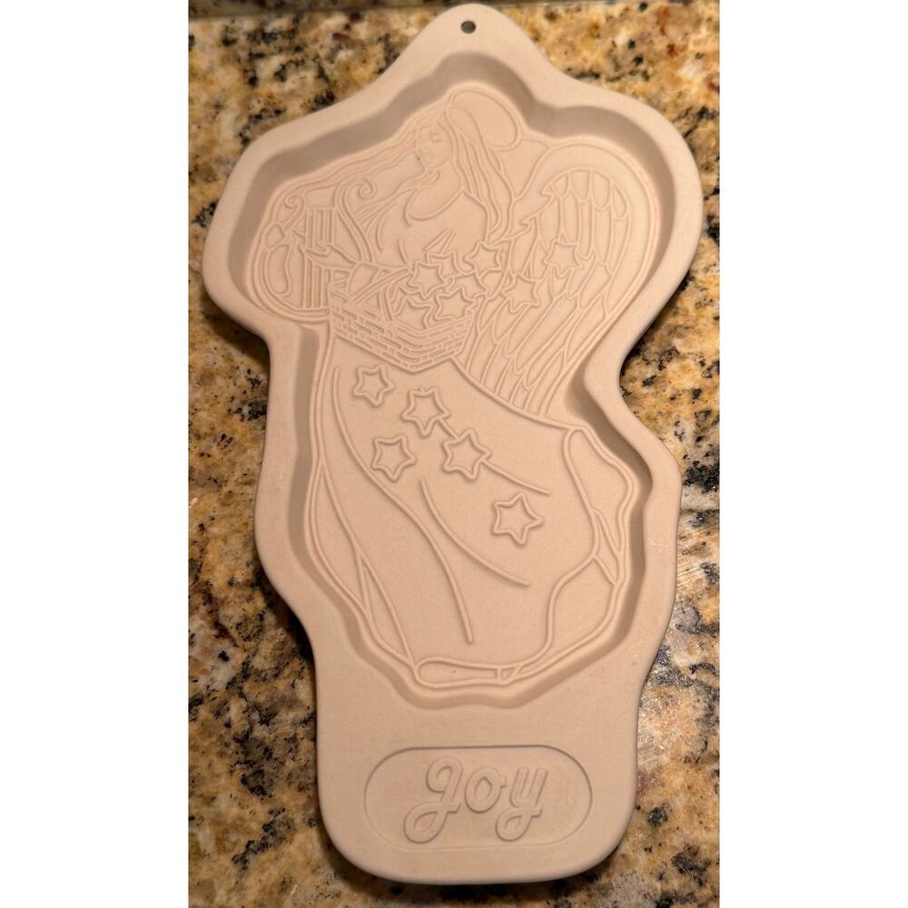 Vintage Longaberger Pottery Angel Cookie Mold 1996 Angel Series - Joy - Picture 3 of 12